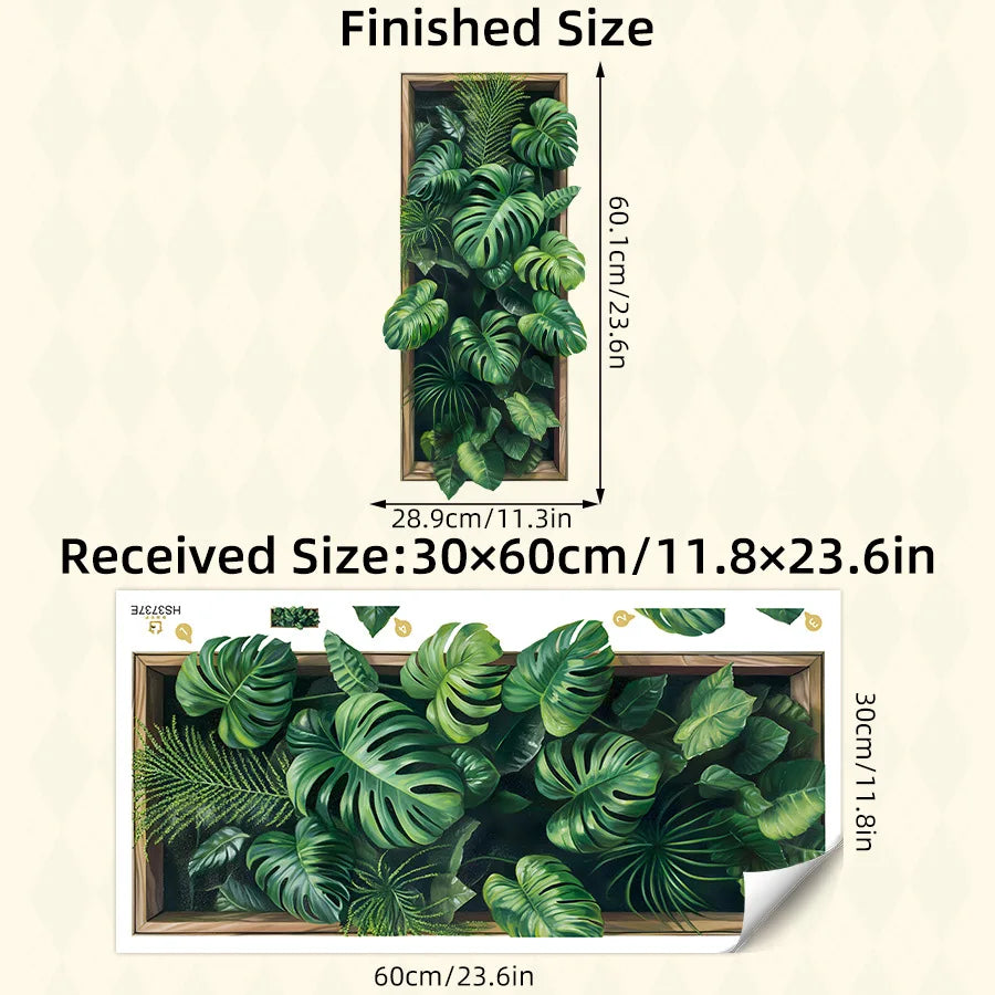 Green Plant Wall Sticker Creative Nordic Stickers Living Room Sofa Bedroom Background Wall Decor Self-Adhesive House Decoration