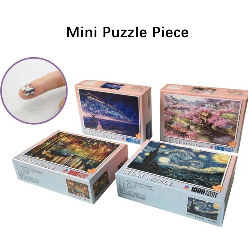 Mini Jigsaw Puzzle 1000 Pieces for Adults Van Gogh the Starry Night Environmentally Friendly Paper Christmas Gift Toy