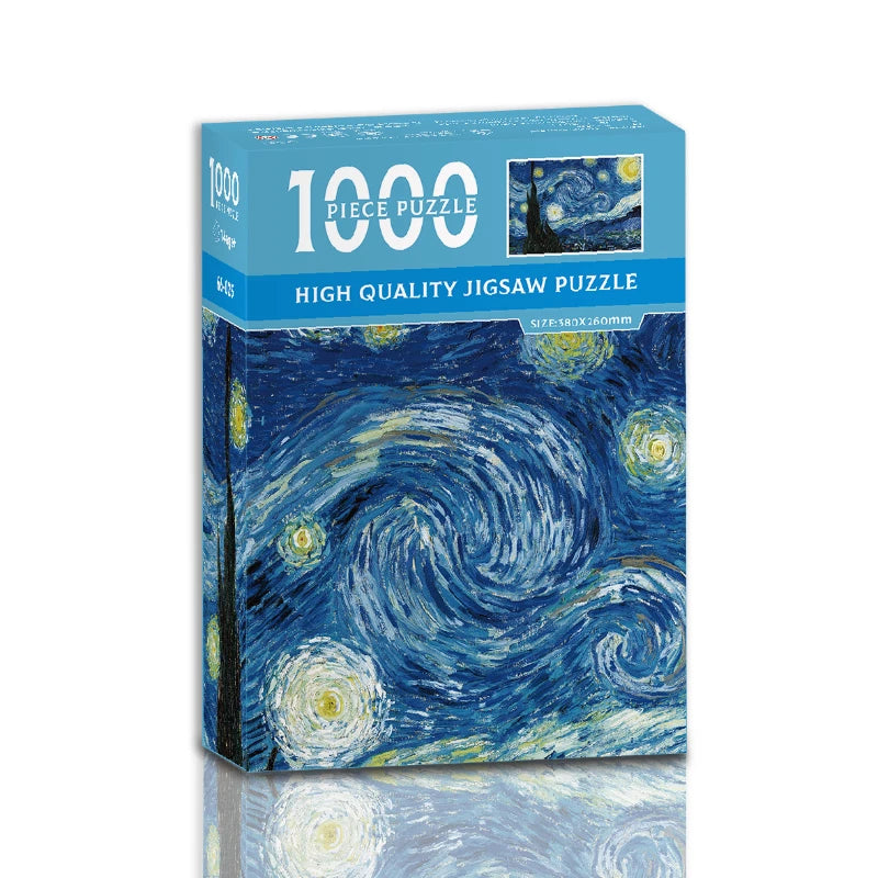 Mini Jigsaw Puzzle 1000 Pieces for Adults Van Gogh the Starry Night Environmentally Friendly Paper Christmas Gift Toy