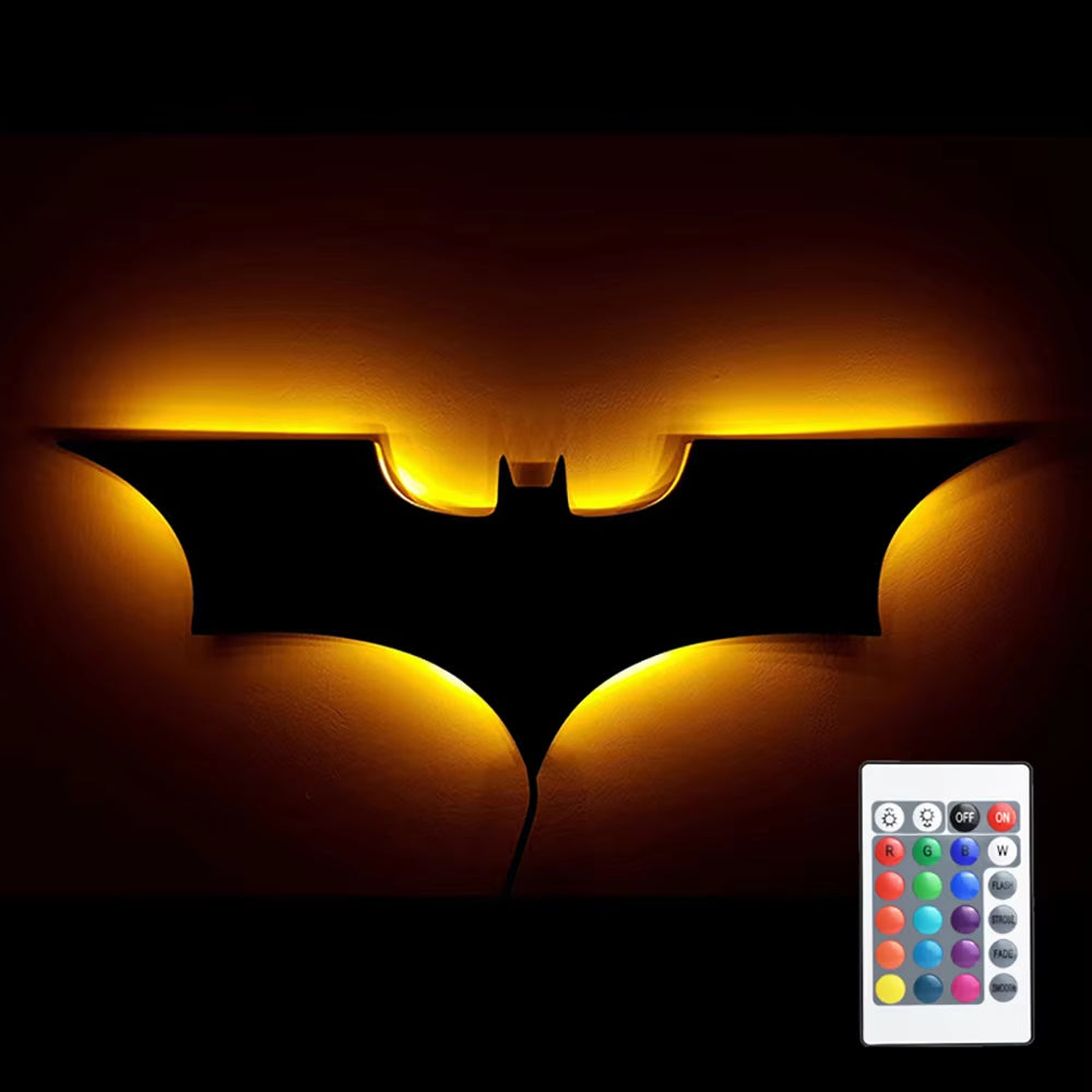 Modern Creative Wooden Background Wall Decorative Wall Lamp Remote Control 16-Color Night Light Cable 2 Meters