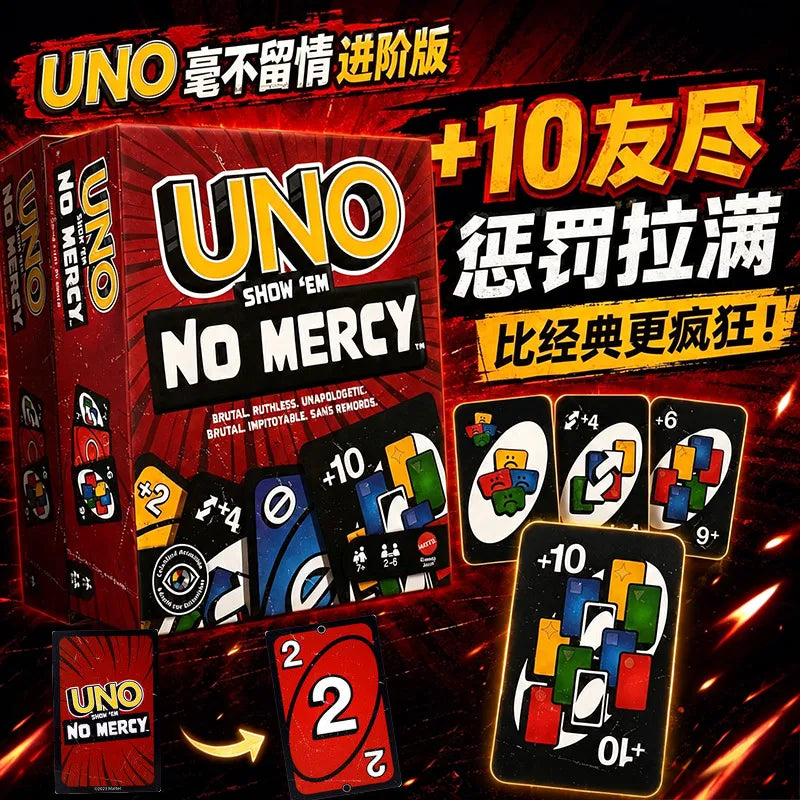 Original Mattel  Show ‘Em No Mercy Card Game Deck Poker Geunine Brand Christmas Gifts Family Parties/Travel Table Games