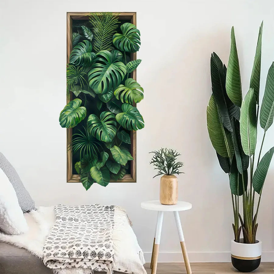 Green Plant Wall Sticker Creative Nordic Stickers Living Room Sofa Bedroom Background Wall Decor Self-Adhesive House Decoration