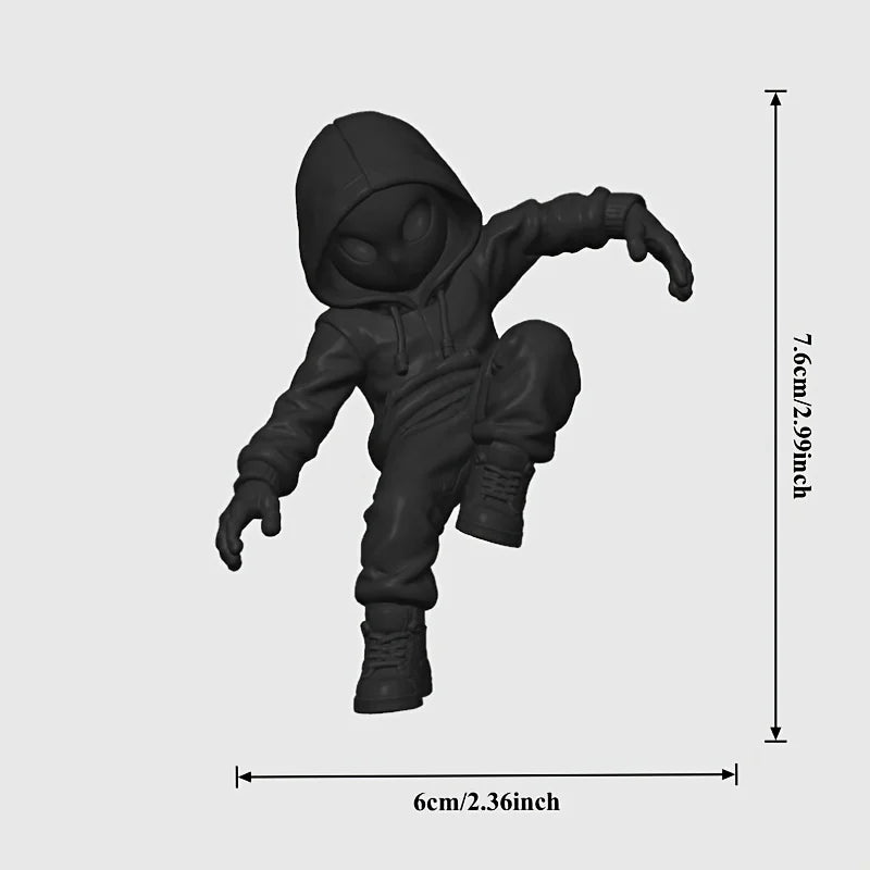 Climb Hoodie Alien Mini Statue 3D Printing Climbing Figure for Monitor Top Decor Weird Novelty Desk Edge Gaming Room Decor Gifts