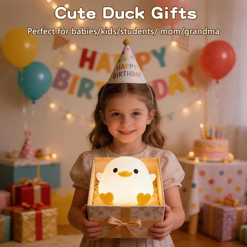 Cute Dodo Duck Lamp Squishy Silicone Dimmable Bedside Light Rechargeable Touch Nightlight for Boys Girls Room Decor