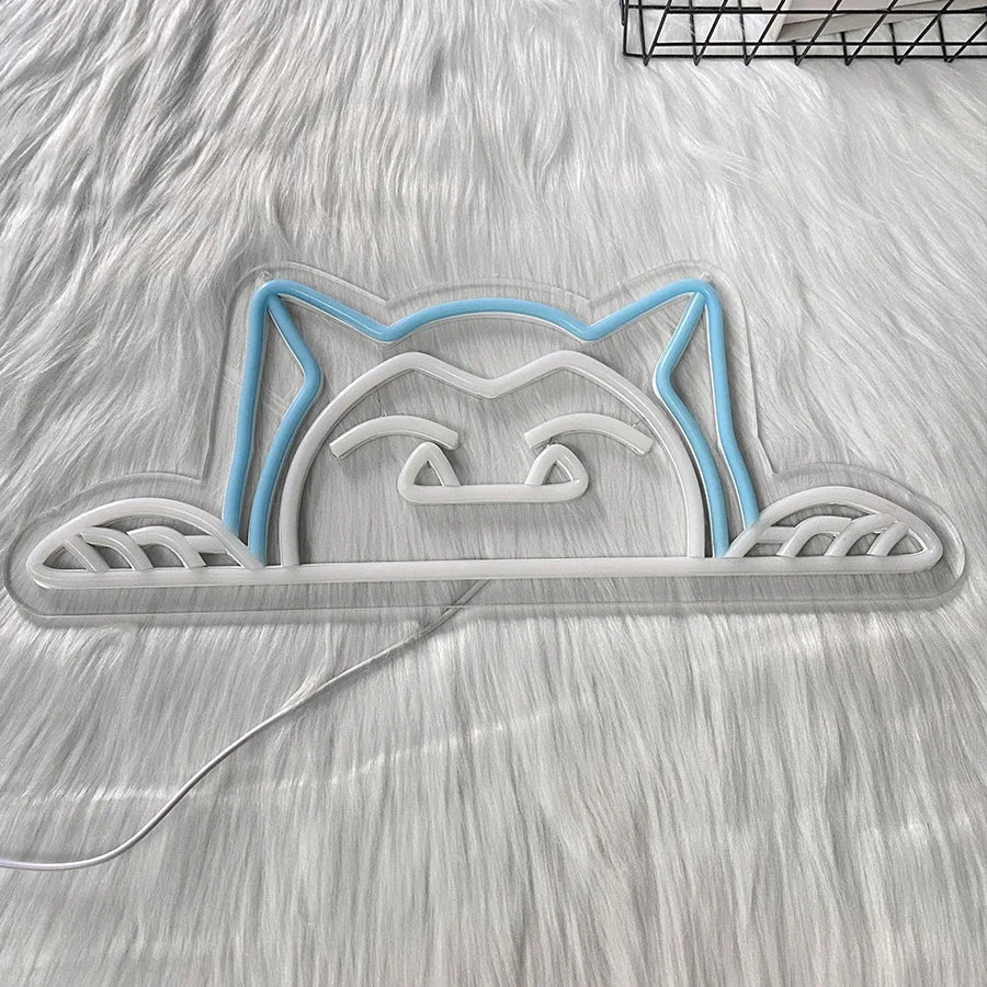 Cartoon Led Neon Lights, Cute Animals Blue Room Decoration Gifts, Used for Wall Decoration, Unique Night Lights, Christmas Gifts