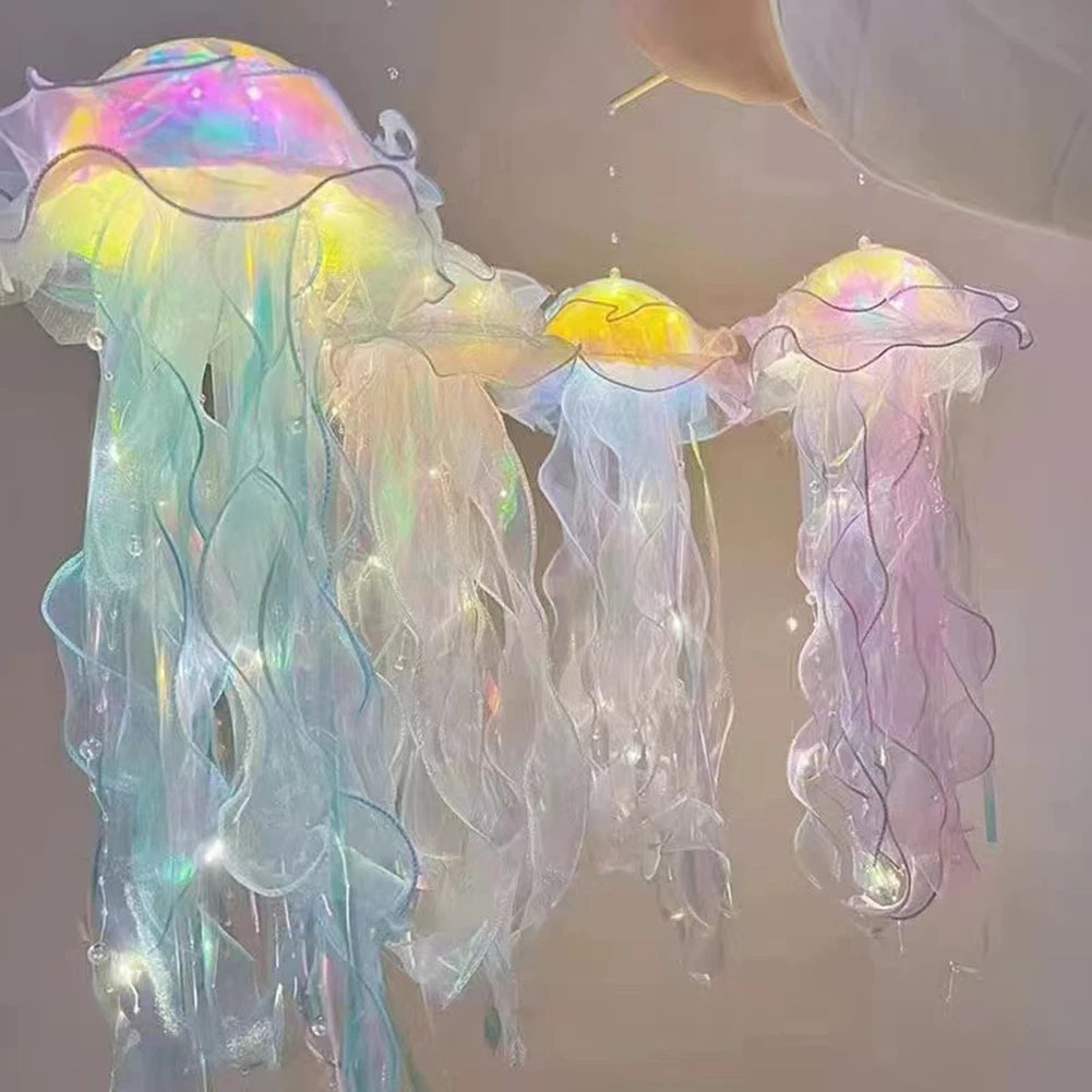 5-1PCS RGB Jellyfish Lamp Colorful Night Light Jellyfish Atmosphere Light Lamp Hanging Ceiling Lantern Creative Jellyfish Lamp