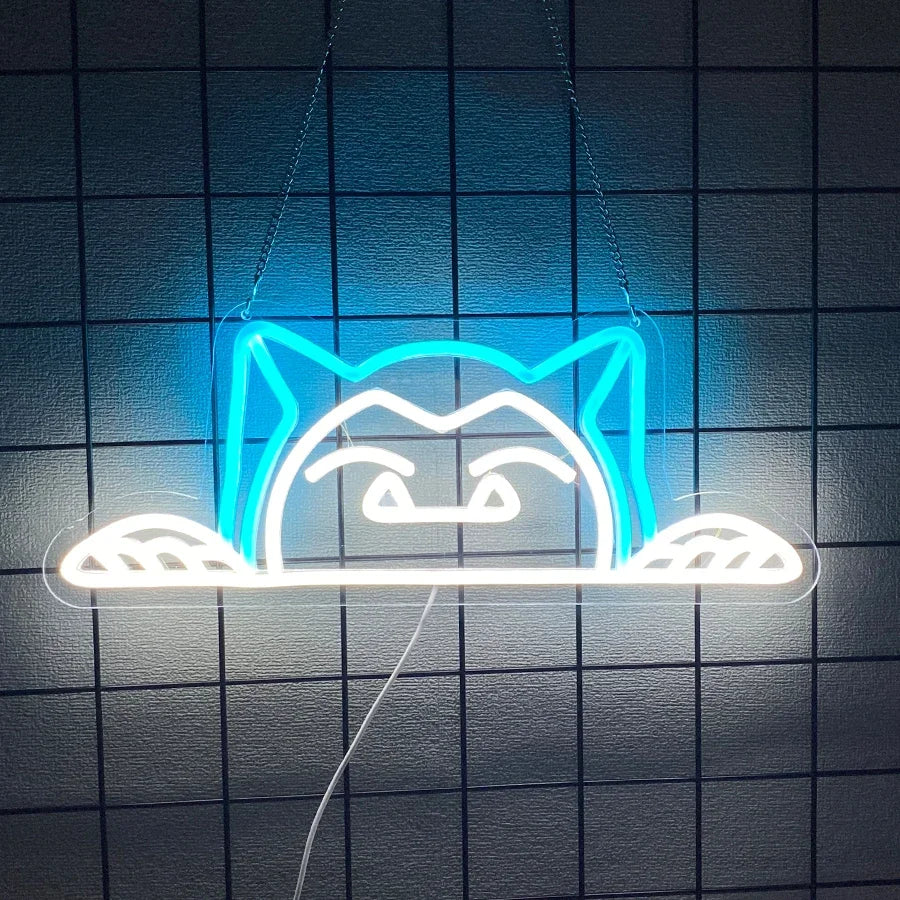 Cartoon Led Neon Lights, Cute Animals Blue Room Decoration Gifts, Used for Wall Decoration, Unique Night Lights, Christmas Gifts