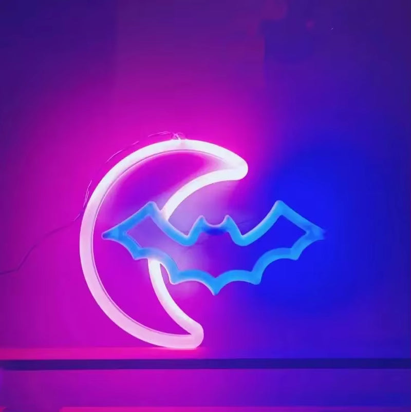Gamepad Fire Moon Star LED Bright Neon Light Night Sign Modeling Lamp Room Wall Art Decoration Wholesale Xmas Birthday Wedding