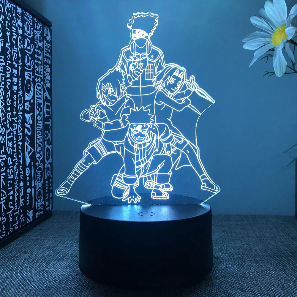 Anime Naruto Uzumaki LED Night Light Toys Akatsuki Kakashi Hatake Kid Bedroom Nightlight Itachi Uchiha 3D 7/16 Colors Lamp Decor