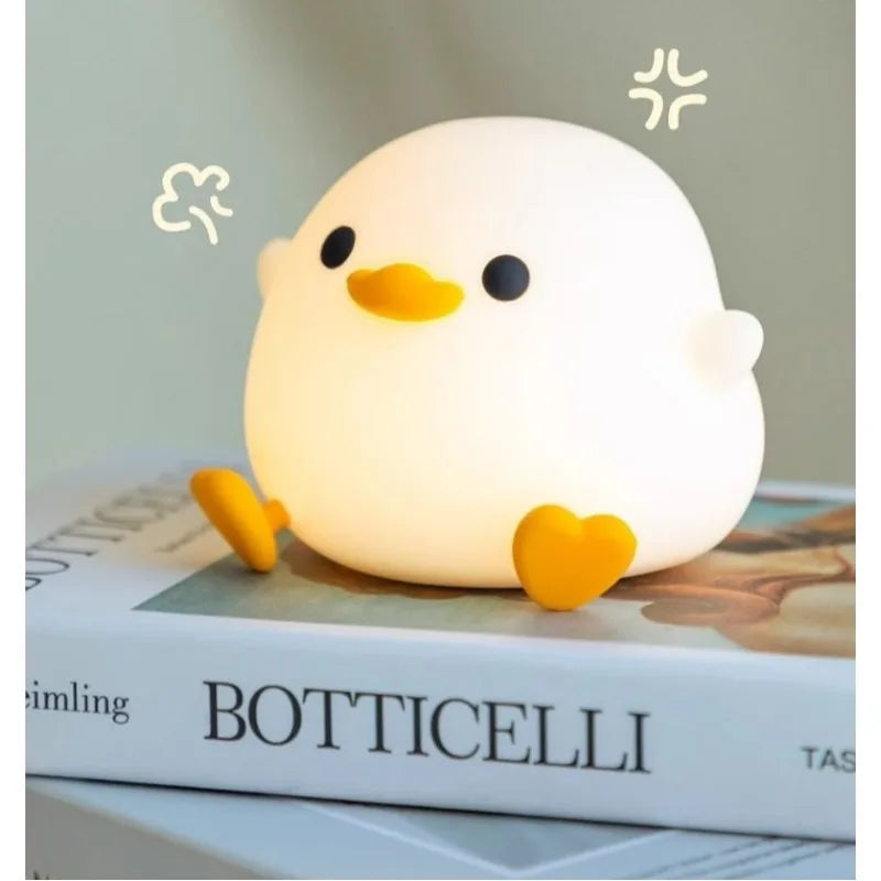 Cute Dodo Duck Lamp Squishy Silicone Dimmable Bedside Light Rechargeable Touch Nightlight for Boys Girls Room Decor