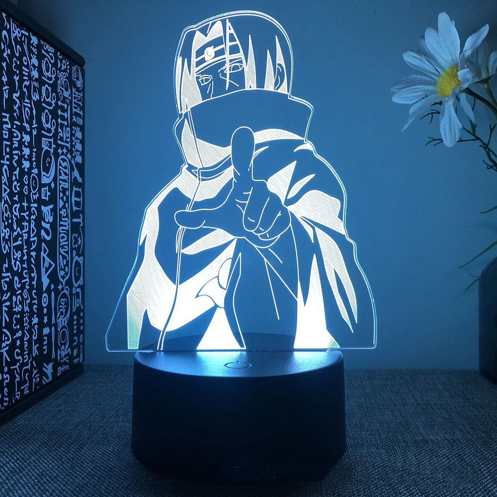 Anime Naruto Uzumaki LED Night Light Toys Akatsuki Kakashi Hatake Kid Bedroom Nightlight Itachi Uchiha 3D 7/16 Colors Lamp Decor