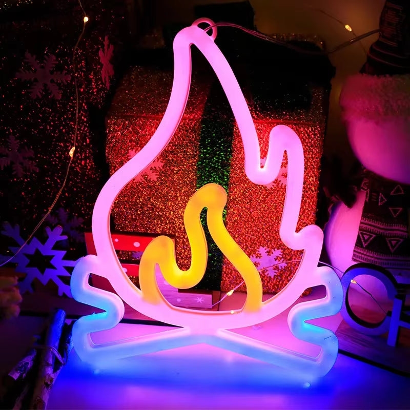 Gamepad Fire Moon Star LED Bright Neon Light Night Sign Modeling Lamp Room Wall Art Decoration Wholesale Xmas Birthday Wedding