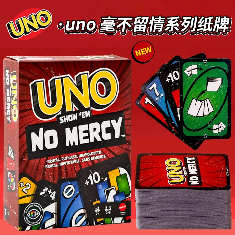 Original Mattel  Show ‘Em No Mercy Card Game Deck Poker Geunine Brand Christmas Gifts Family Parties/Travel Table Games