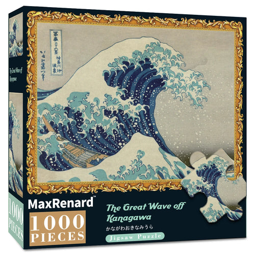 Adults 1000 Piece Difficult Jigsaw Puzzles 50*70Cm the Great Wave off Kanagawa Environmental Theme Series