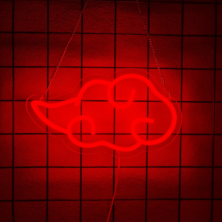 Anime Neon Sign,Led Cloud Neon Lights for Wall Decor,Usb Night Light for Teen Boys Room,Bedroom,Game Room,Man Cave,Party Decor