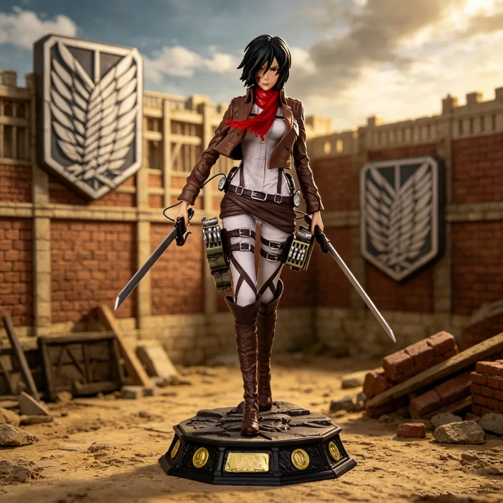 Anime Attack on Titan Figures Mikasa Ackerman Figure 30Cm/11.81Inch PVC Ackerman Action Figure Collection Model Toys Gifts