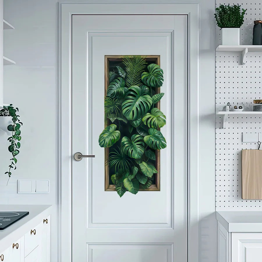 Green Plant Wall Sticker Creative Nordic Stickers Living Room Sofa Bedroom Background Wall Decor Self-Adhesive House Decoration