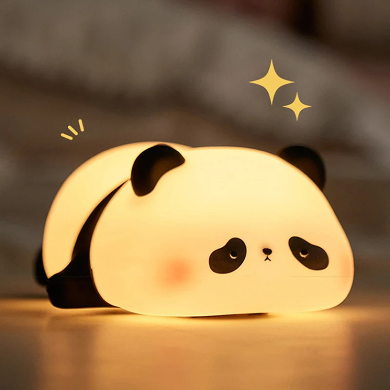 Cute Rabbit Lamp Decorations Desk Accessories Bunny Lamp Panda Light Ornament Cartoon Reading Light Easter Gifts