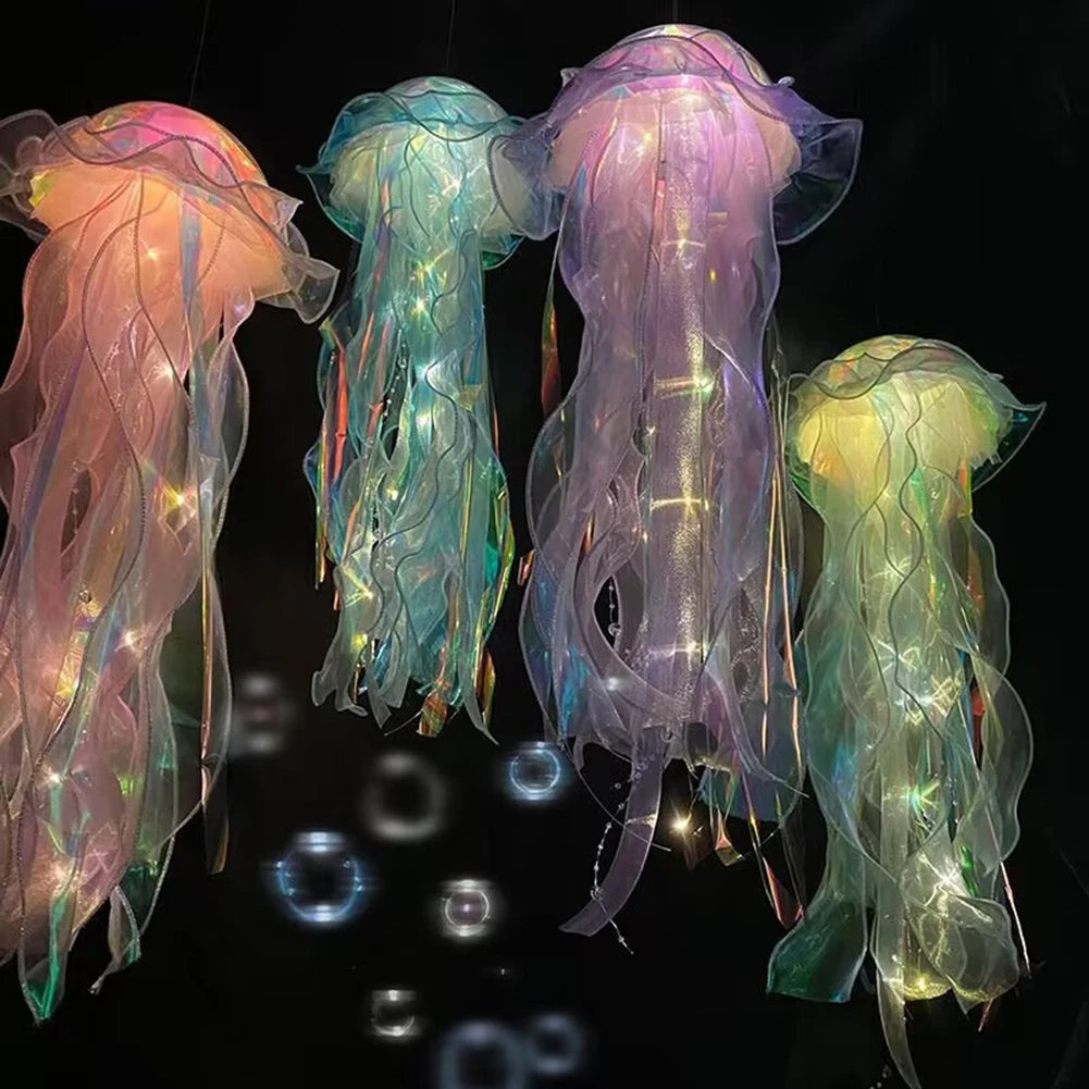 5-1PCS RGB Jellyfish Lamp Colorful Night Light Jellyfish Atmosphere Light Lamp Hanging Ceiling Lantern Creative Jellyfish Lamp