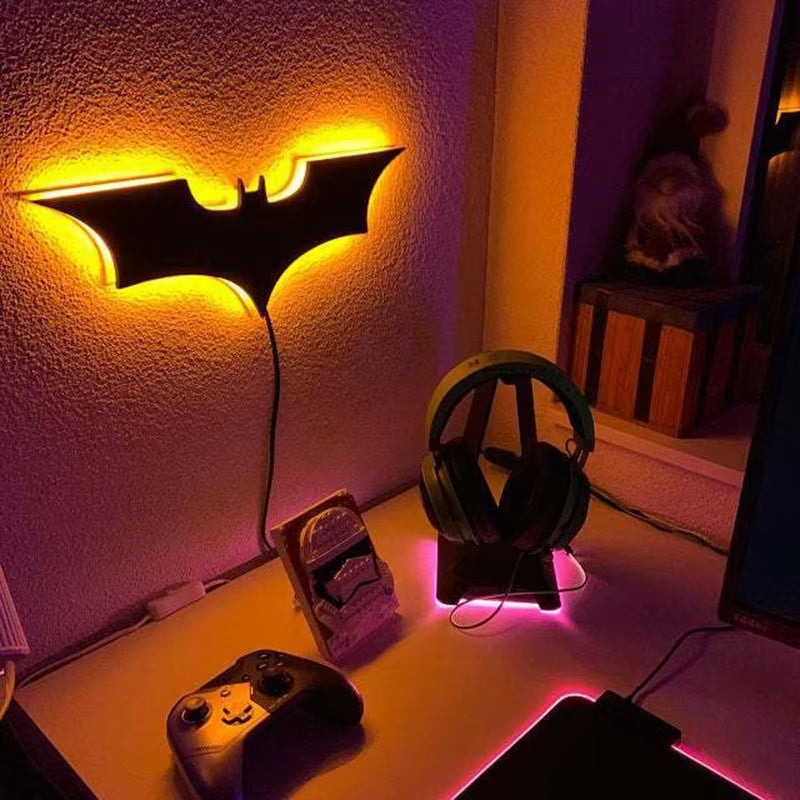Modern Creative Wooden Background Wall Decorative Wall Lamp Remote Control 16-Color Night Light Cable 2 Meters